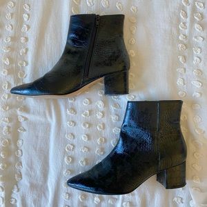 Express Women’s Black Crocodile Ankle Boot